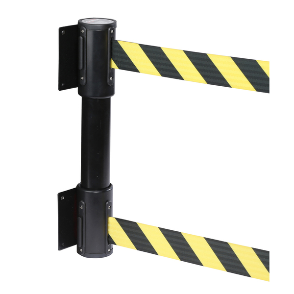 Queue Solutions WallMaster Twin 350, Black, 7.5' Red/White AUTHORIZED ACCESS ONLY Belt WMTwin350B-RWA75